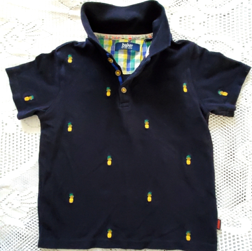 Ted Baker boys polo, navy with 🍍